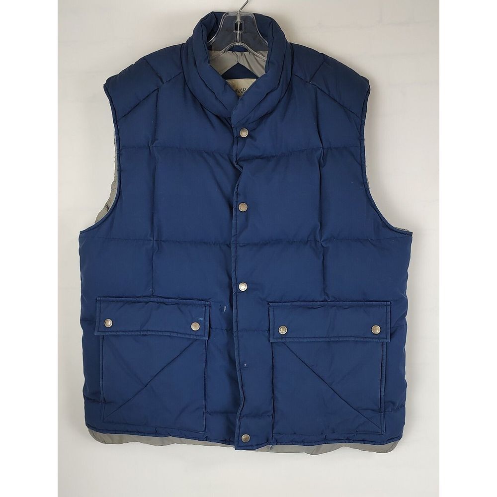 Vintage‎ ST. JOHNS BAY MEN'S EXTRA XL 80% DOWN INSULATED BLUE PUFFER VEST